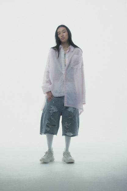 Destroyed Denim and Leg cover (Gray)