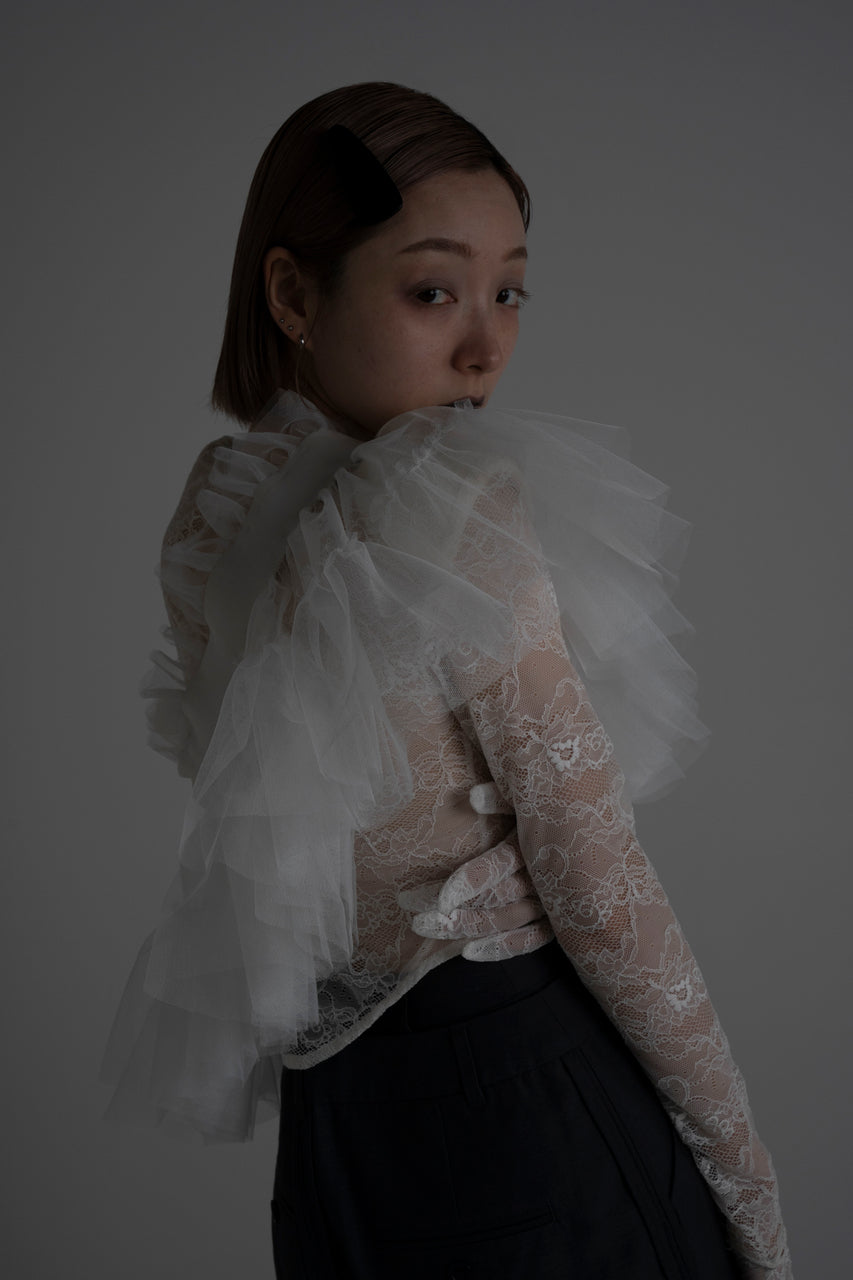 Tulle Multi Top(White) – neith.onlinestore
