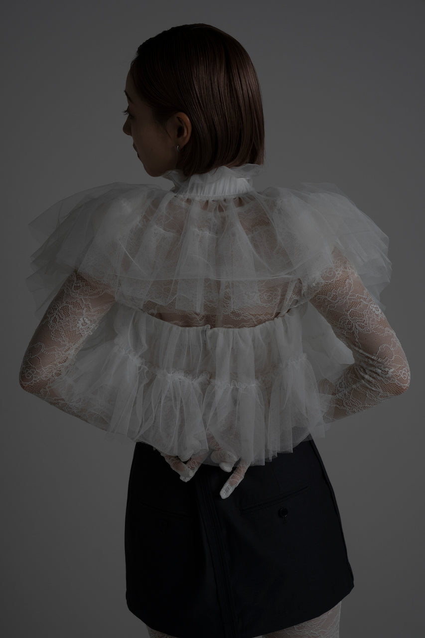 Tulle Multi Top(White) – neith.onlinestore
