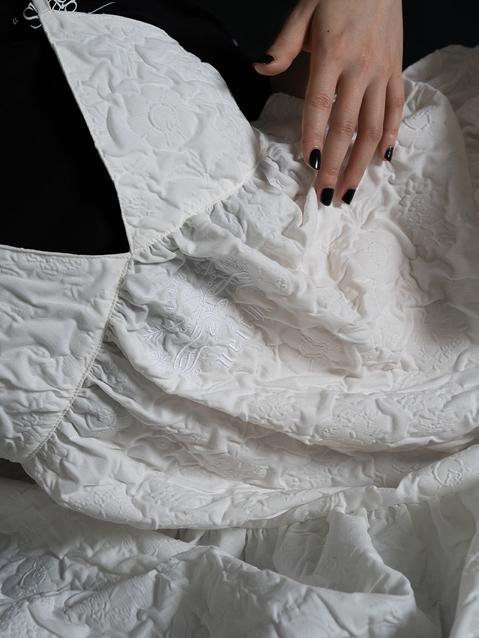 Flower Jacquart Camisole Dress(White)