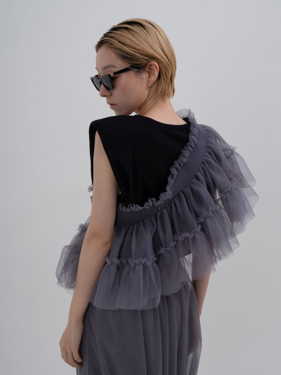 Tulle Multi Top(Gray)