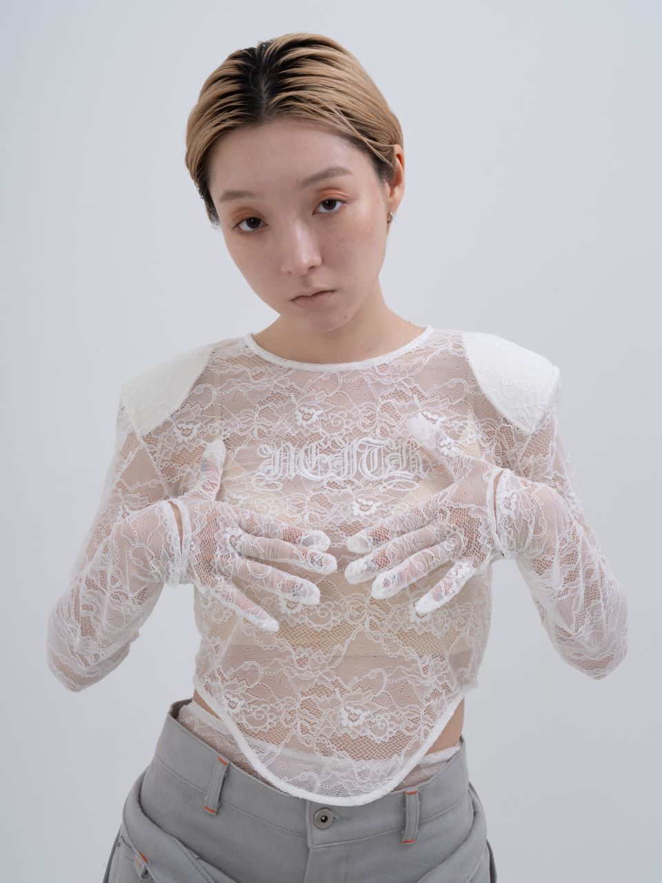 Lace Glove Top(White)