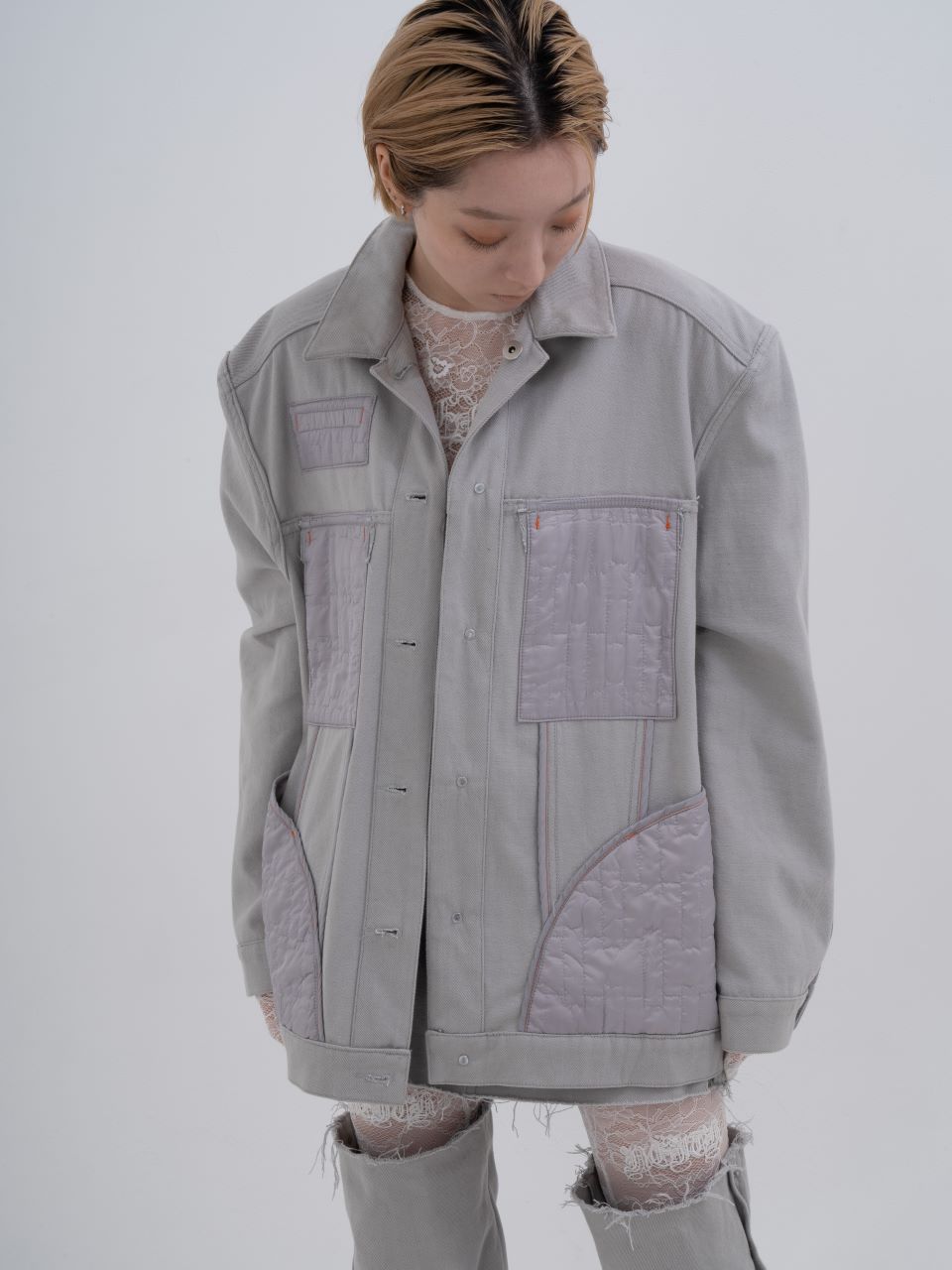 Reversible Gray Denim Jacket (Gray)