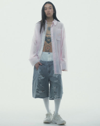 Destroyed Denim and Leg cover (Gray)