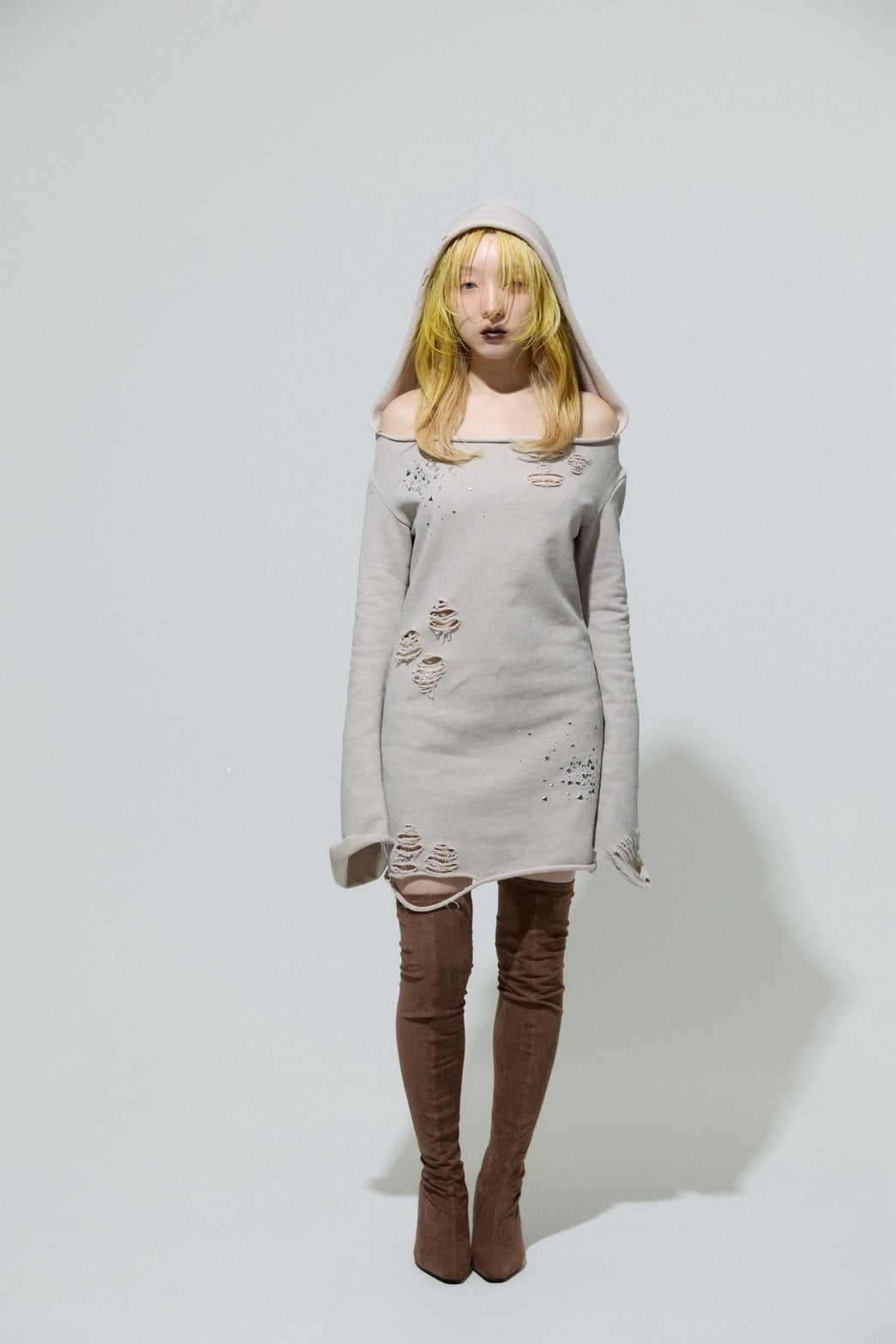 Love Veil Sweat Dress(Beige)
