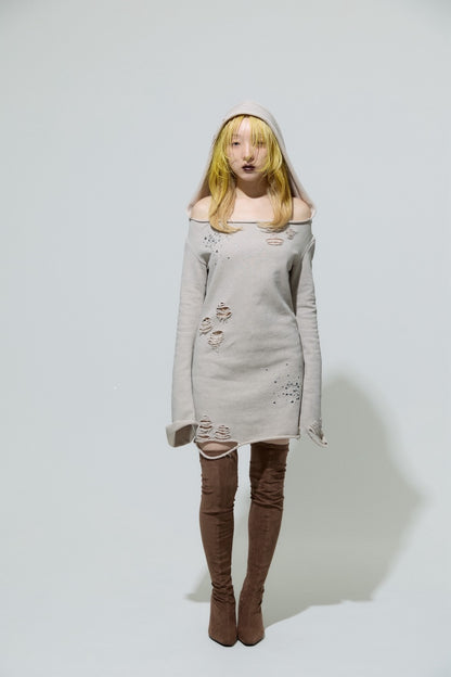 Love Veil Sweat Dress (Beige)