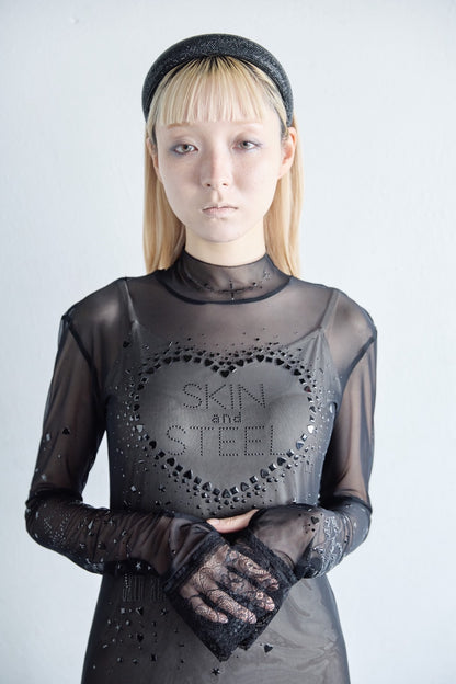 Metallic Sparkle Skin Dress(Black)