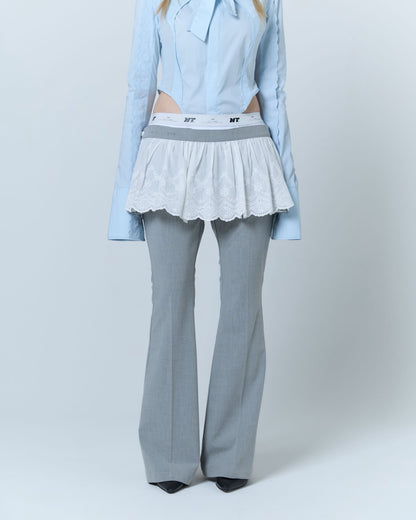 Destroyed Micro Mini Skirt (Gray)