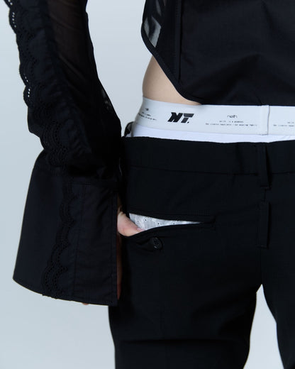 Destroyed Flare Trousers (Black)