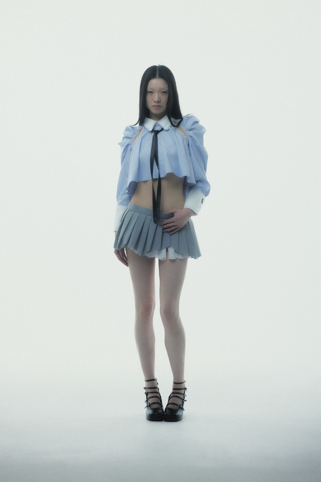 Destroyed Micro Mini Skirt (Gray)