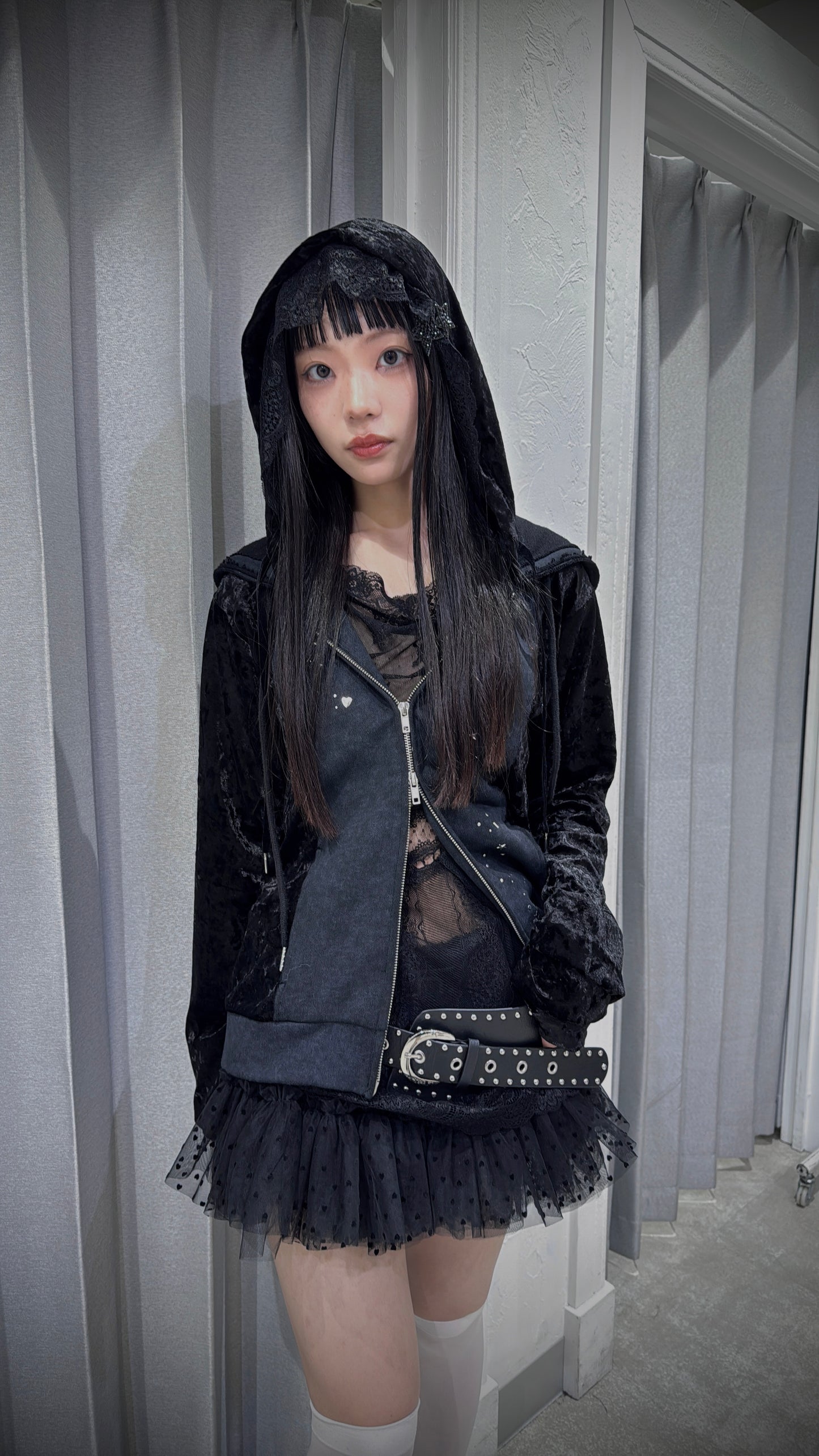 Spark Double Hoodie(Black)