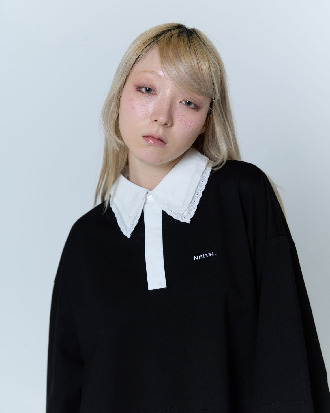 Double Collar Rugger Shirt (Black)