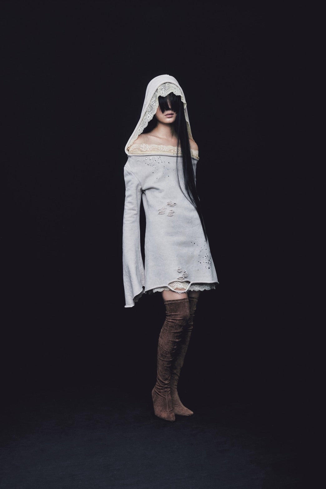 Love Veil Sweat Dress(Beige)