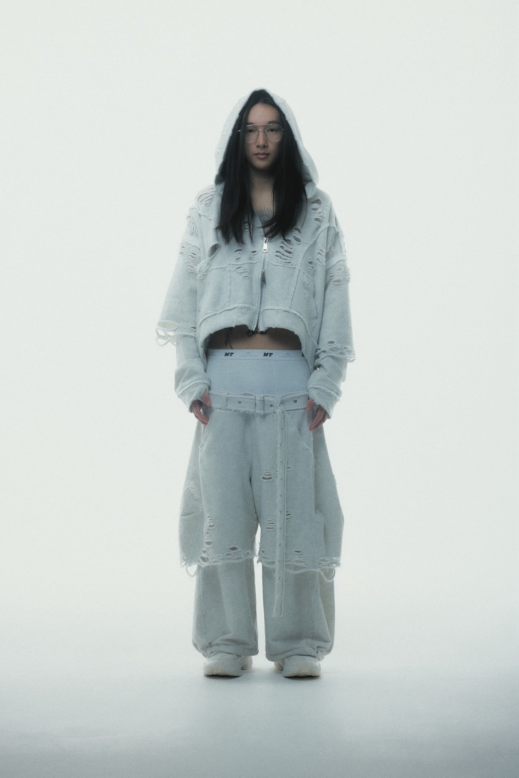 Last1】Destroyed Crush Hoodie (Powder Gray) – neith.onlinestore