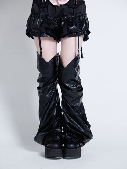 Curve Leather Leg Cover(Black)