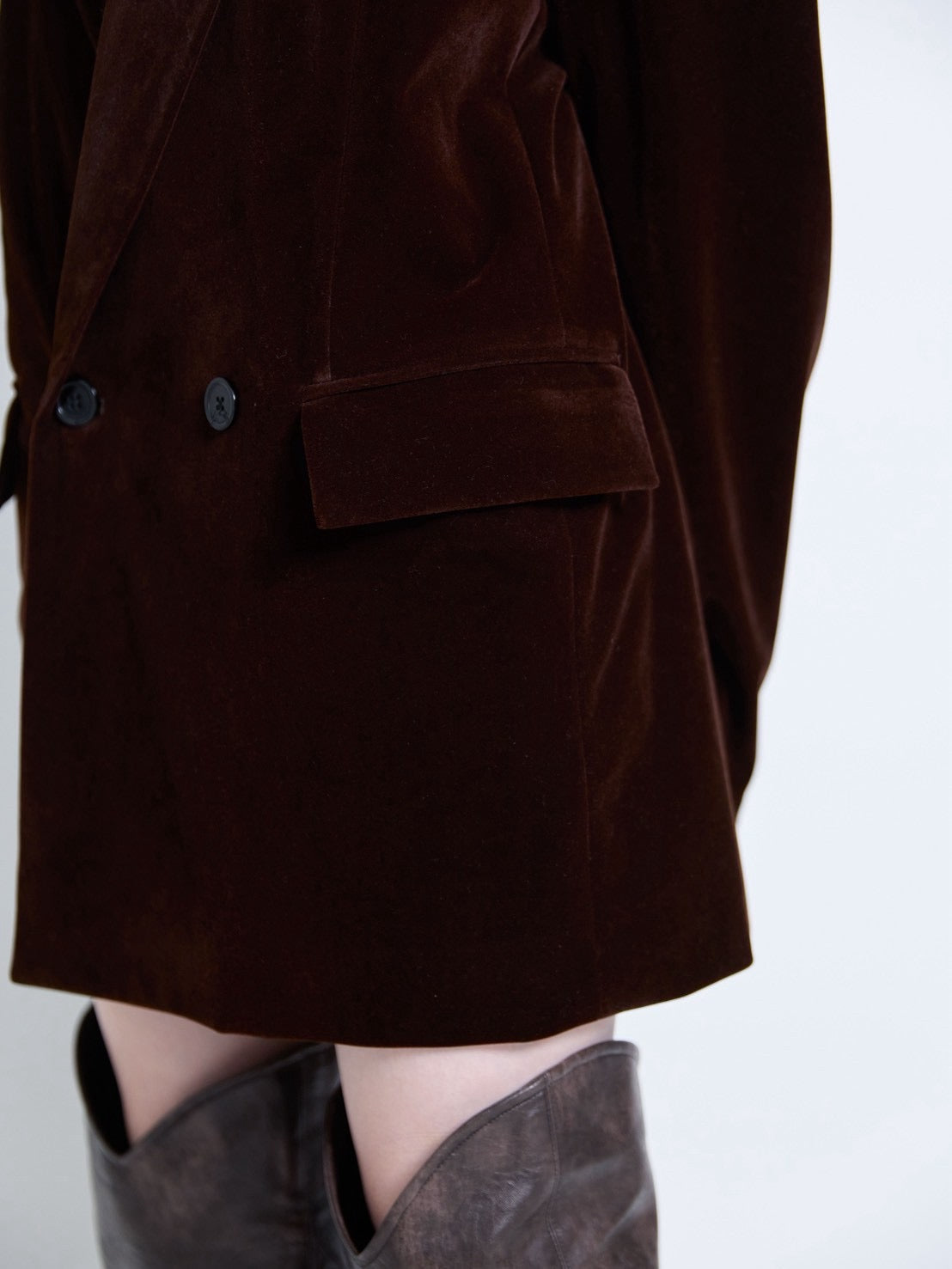 【9月下旬】Velvet Tailored Jacket(Brown）＜店頭予約＞