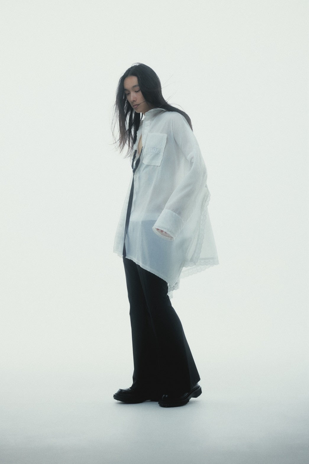 Handkerchief Shirt Dress (White)