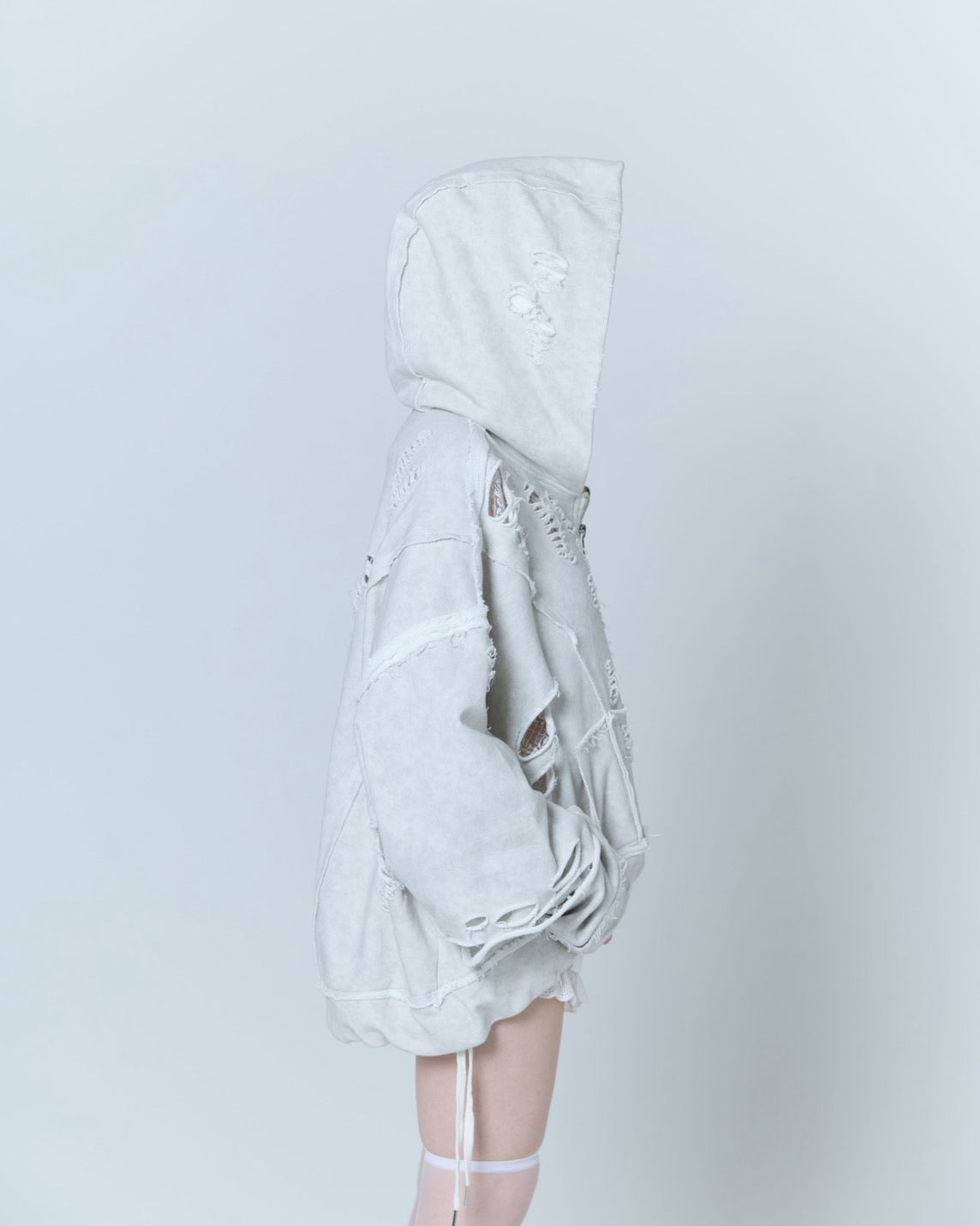 Destroyed Crush Hoodie (Powder Gray)