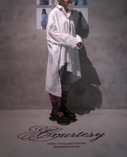 Handkerchief Shirt Dress (White)