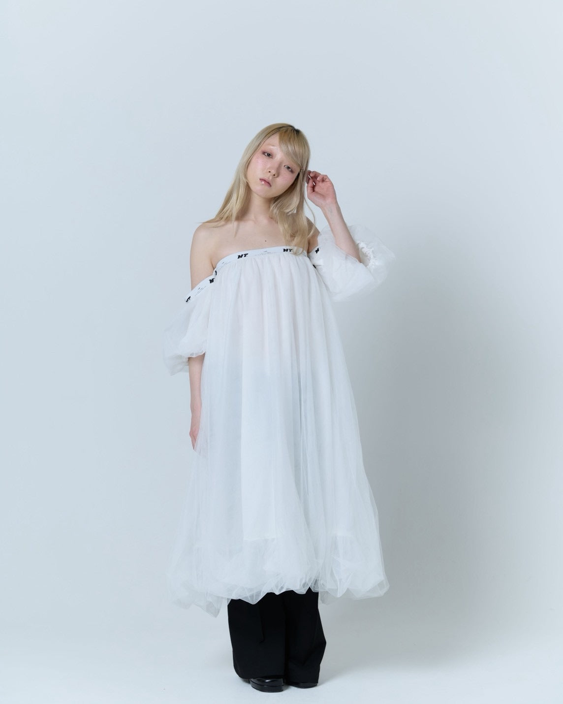 Tulle Bare Dress(White)