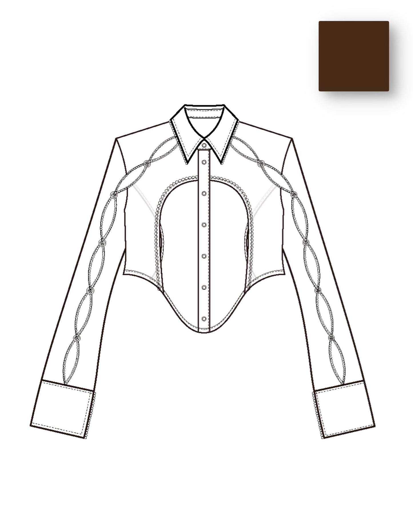 【8月末】Pierced Lingerie Shirt(Brown)