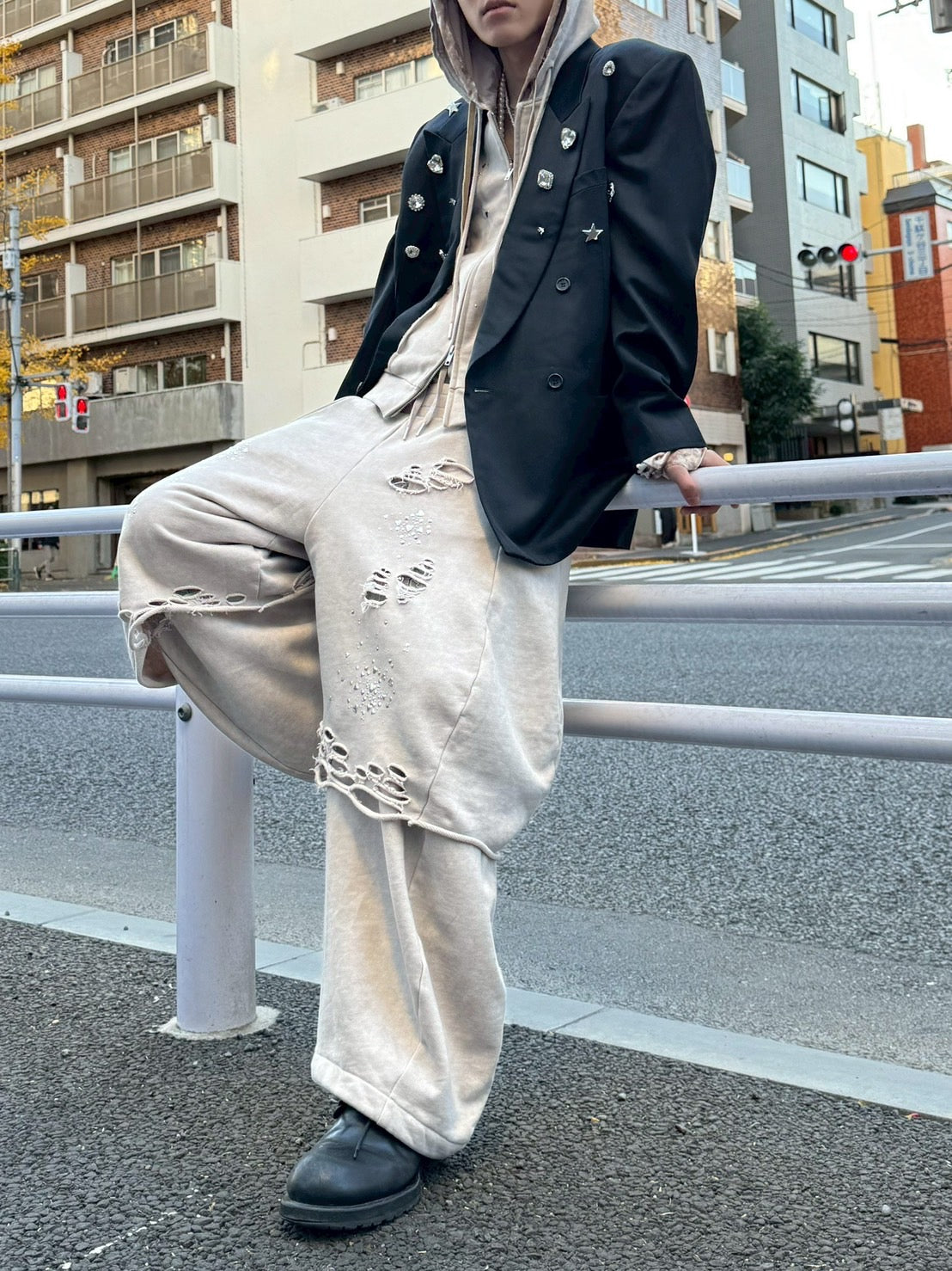 Meteor Low-rise Sweat Pants(Beige)