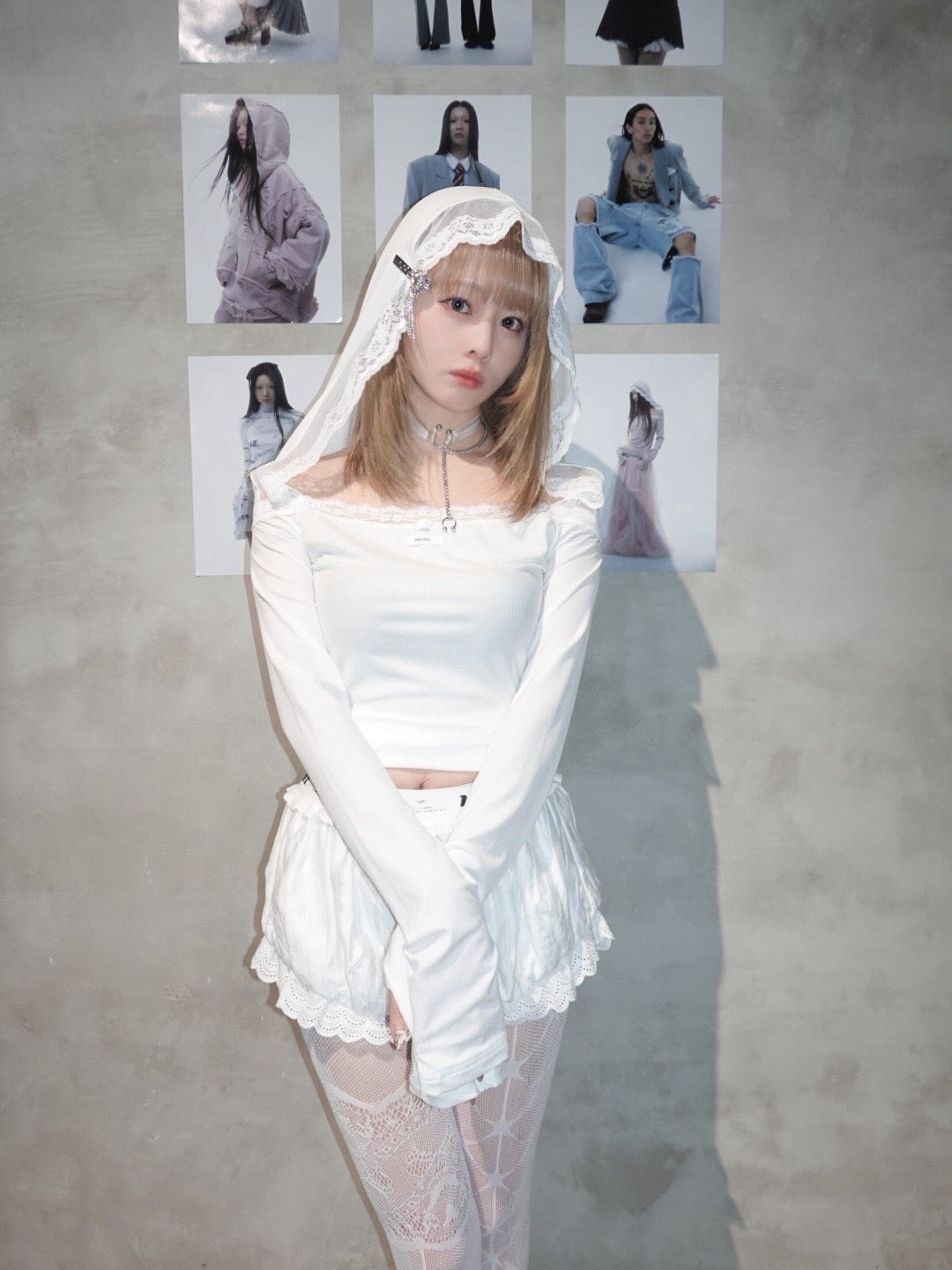 Veil Off-shoulder Top (White)
