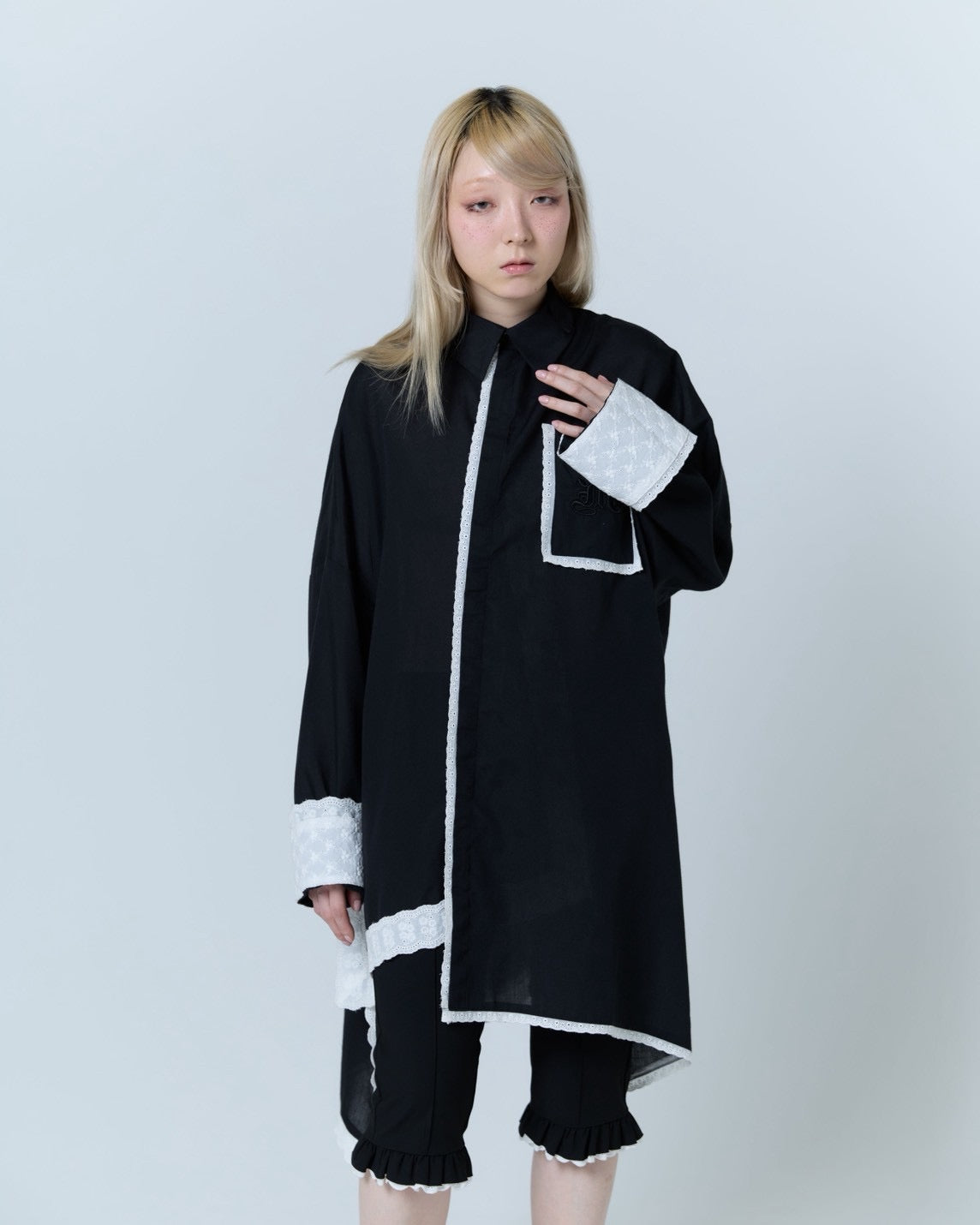 Handkerchief Shirt Dress (Black)