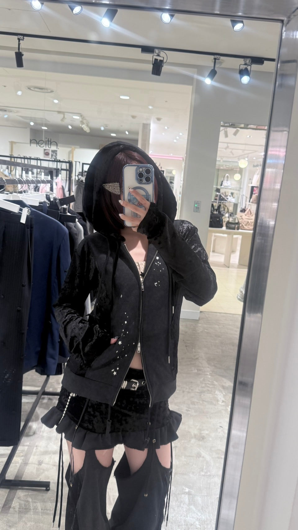 Spark Double Hoodie(Black)