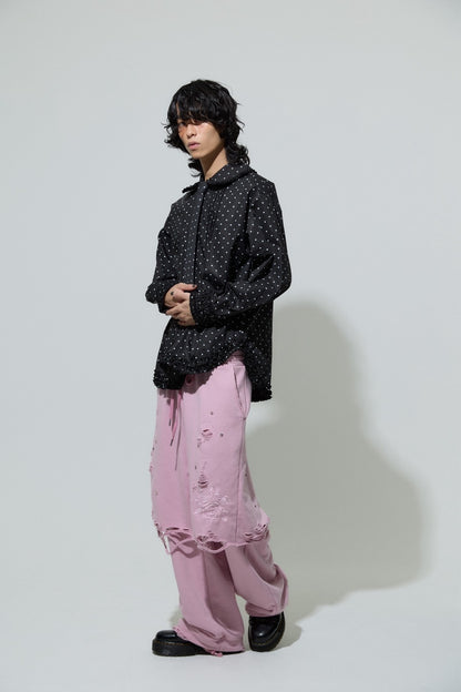 Love Dot Frill Shirt (Black)