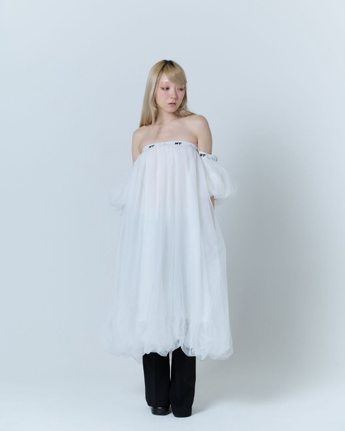 Tulle Bare Dress(White)