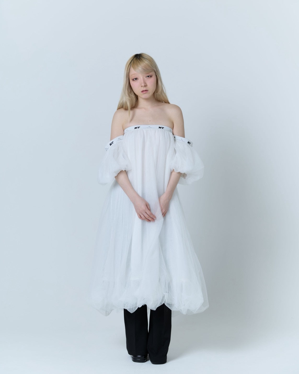 Tulle Bare Dress(White)
