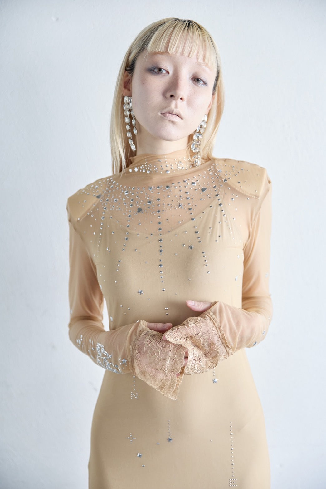 Metallic Sparkle Skin Dress(Beige)