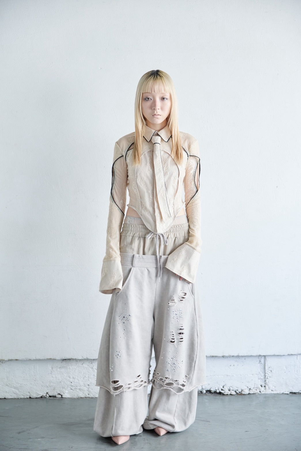 Meteor Low-rise Sweat Pants(Beige)