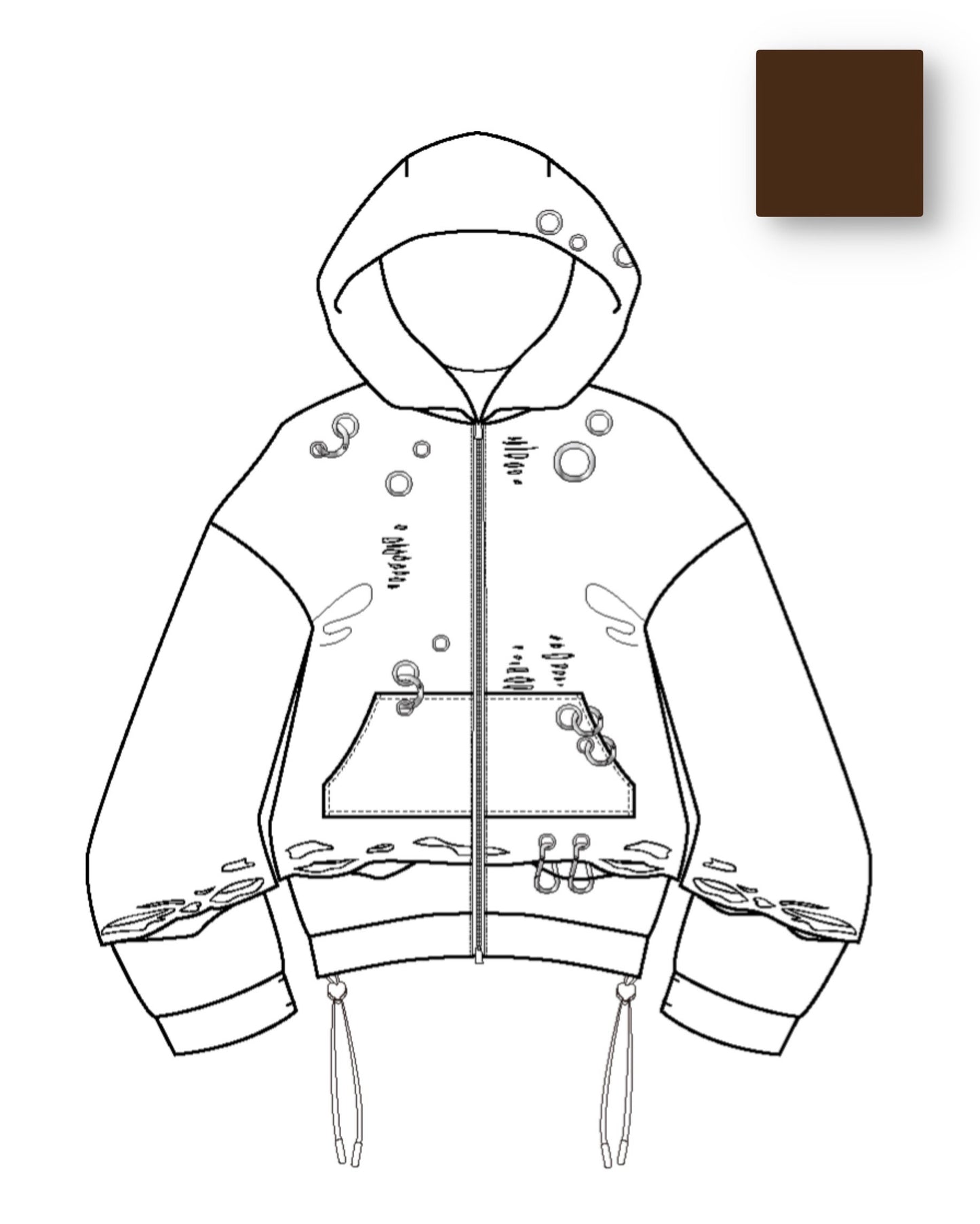 【8月末】Carabiner Hoodie(Brown)