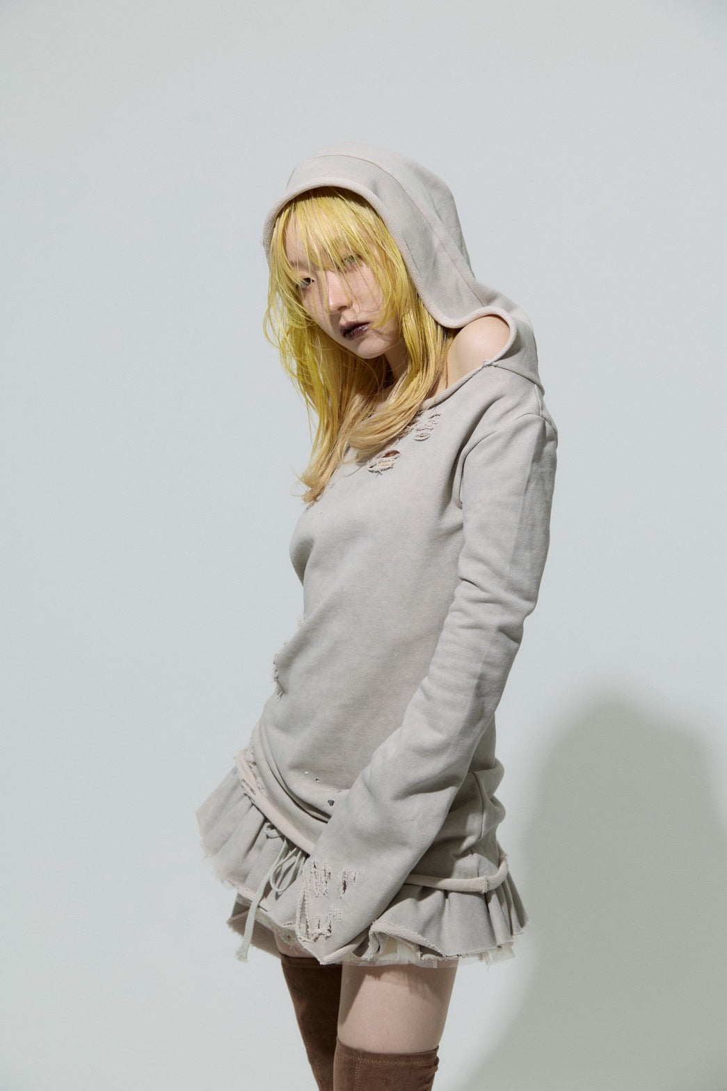 Love Veil Sweat Dress(Beige)