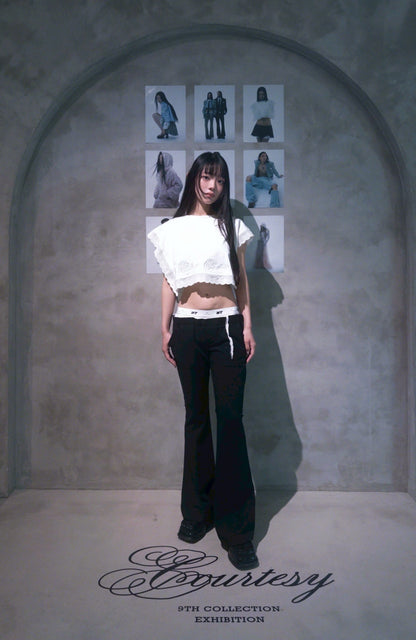 Destroyed Flare Trousers (Black)