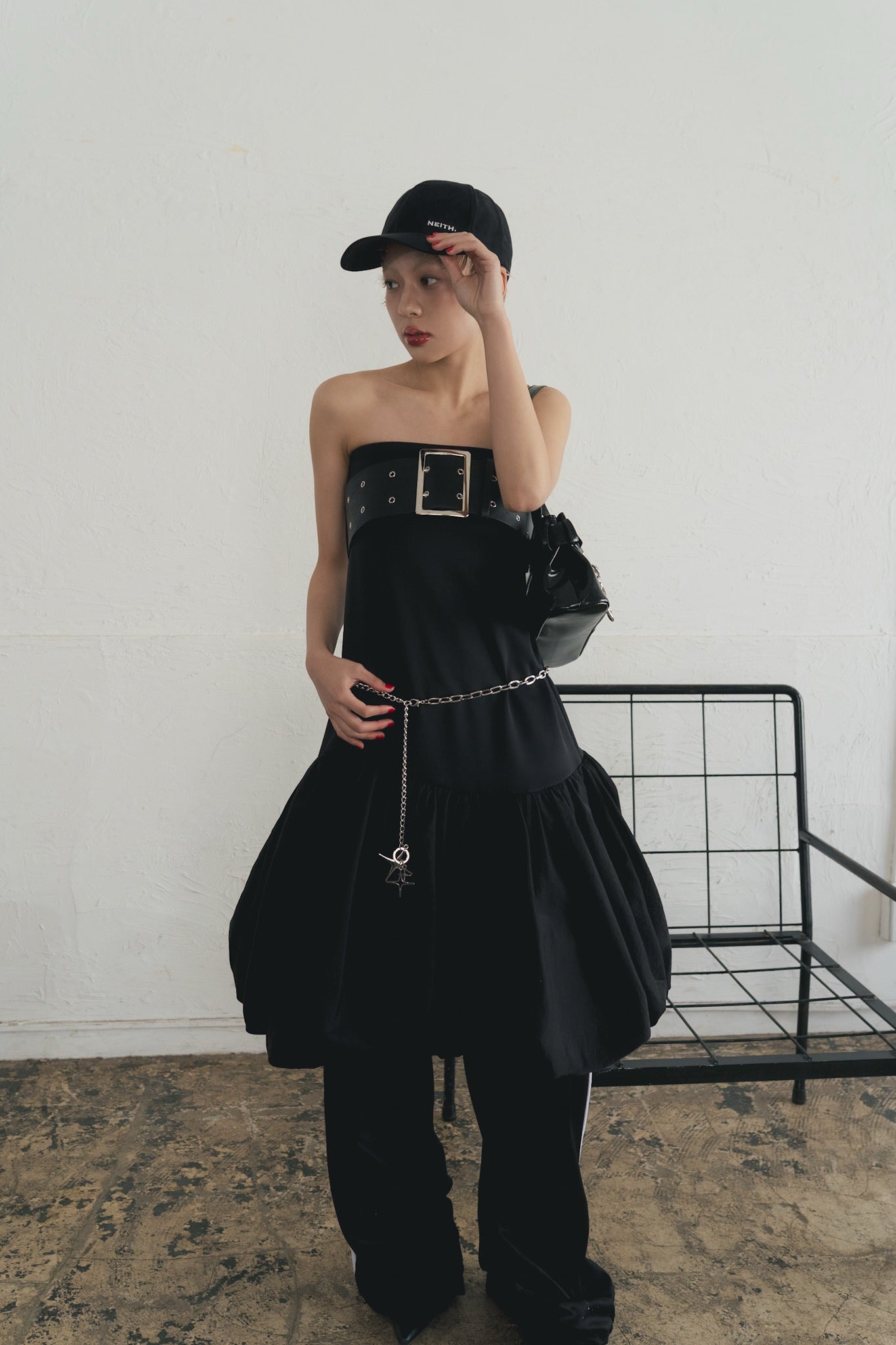 Leather Balloon Dresskirt(Black)