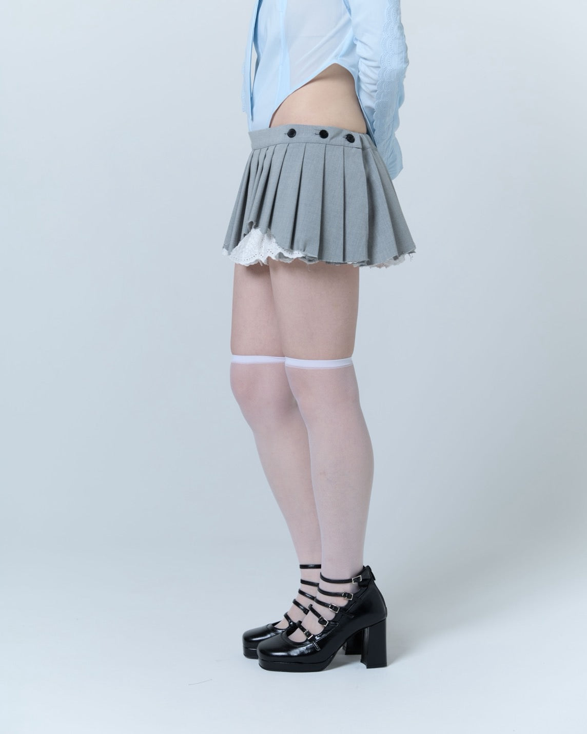 Destroyed Micro Mini Skirt (Gray)