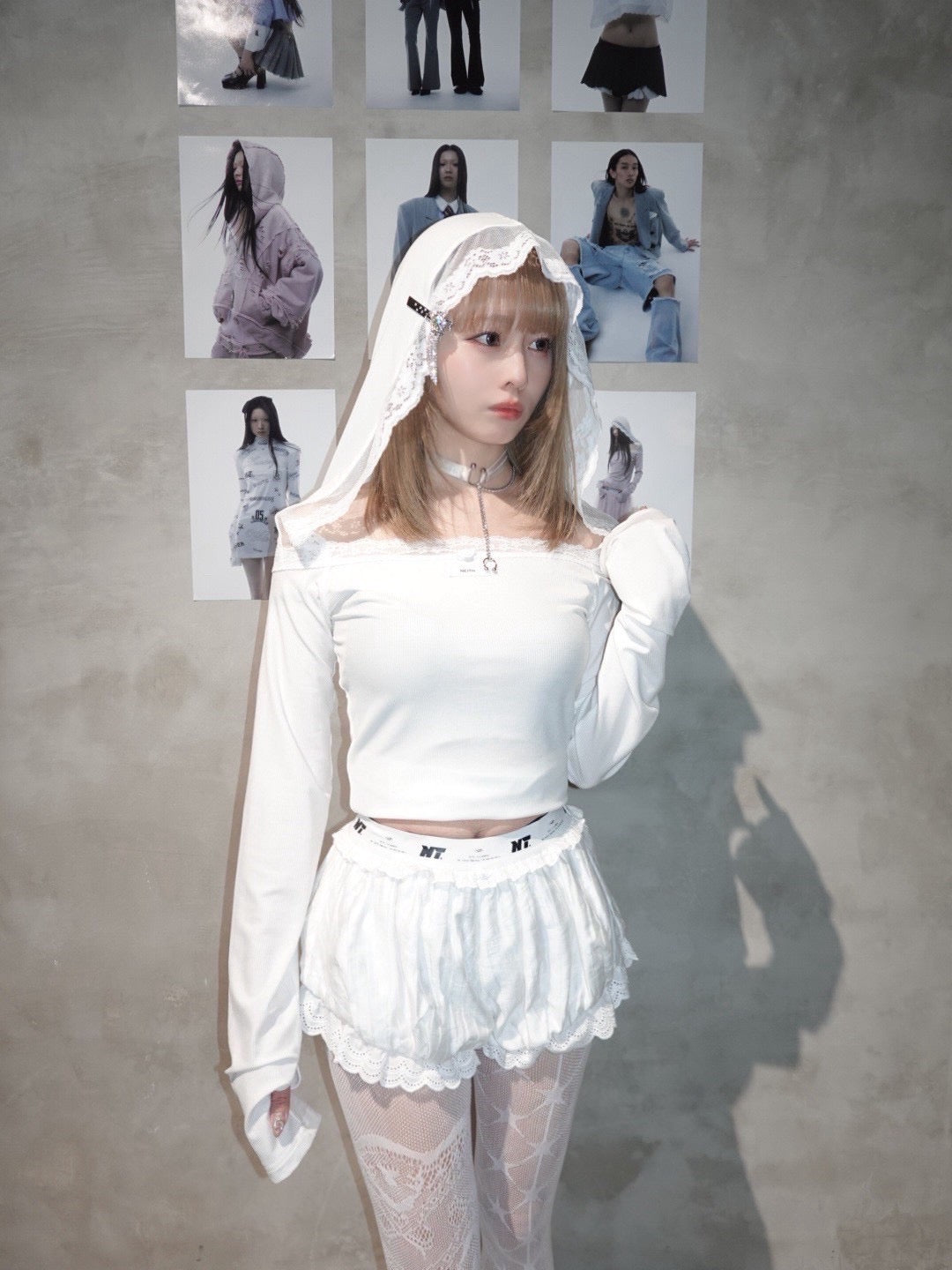 Veil Off-shoulder Top (White)