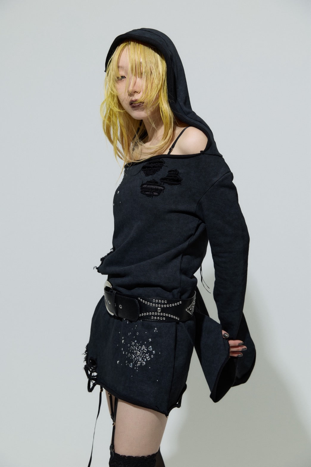 Love Veil Sweat Dress(Black)