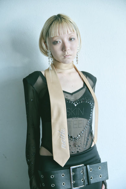 Metallic Sparkle Skin Top(Black)