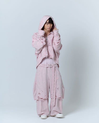 Boxer Destroyed Sweat Pants (Pink)