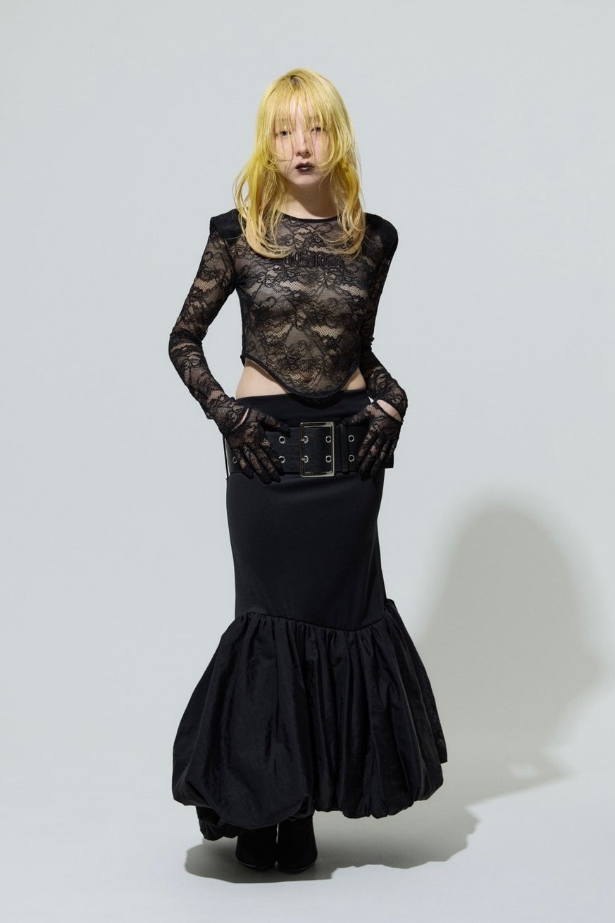 Leather Balloon Dresskirt(Black)