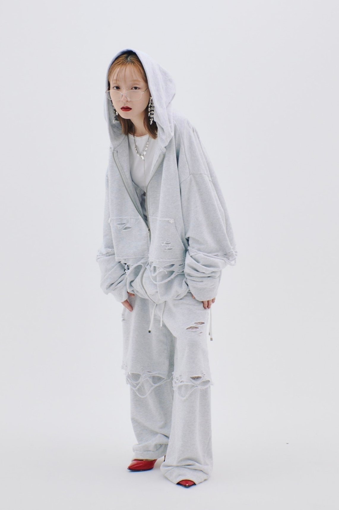 Layered Crush Hoodie(Gray)