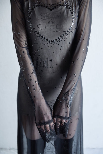 Metallic Sparkle Skin Dress(Black)