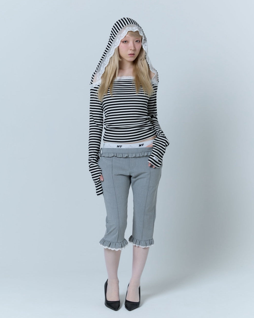 Layered Sabrina Pants (Gray)