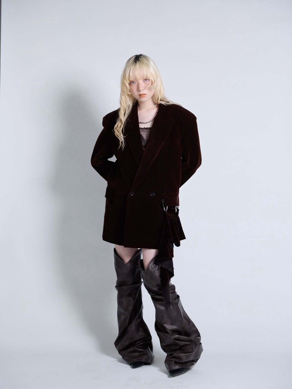 【9月下旬】Velvet Tailored Jacket(Brown）＜店頭予約＞