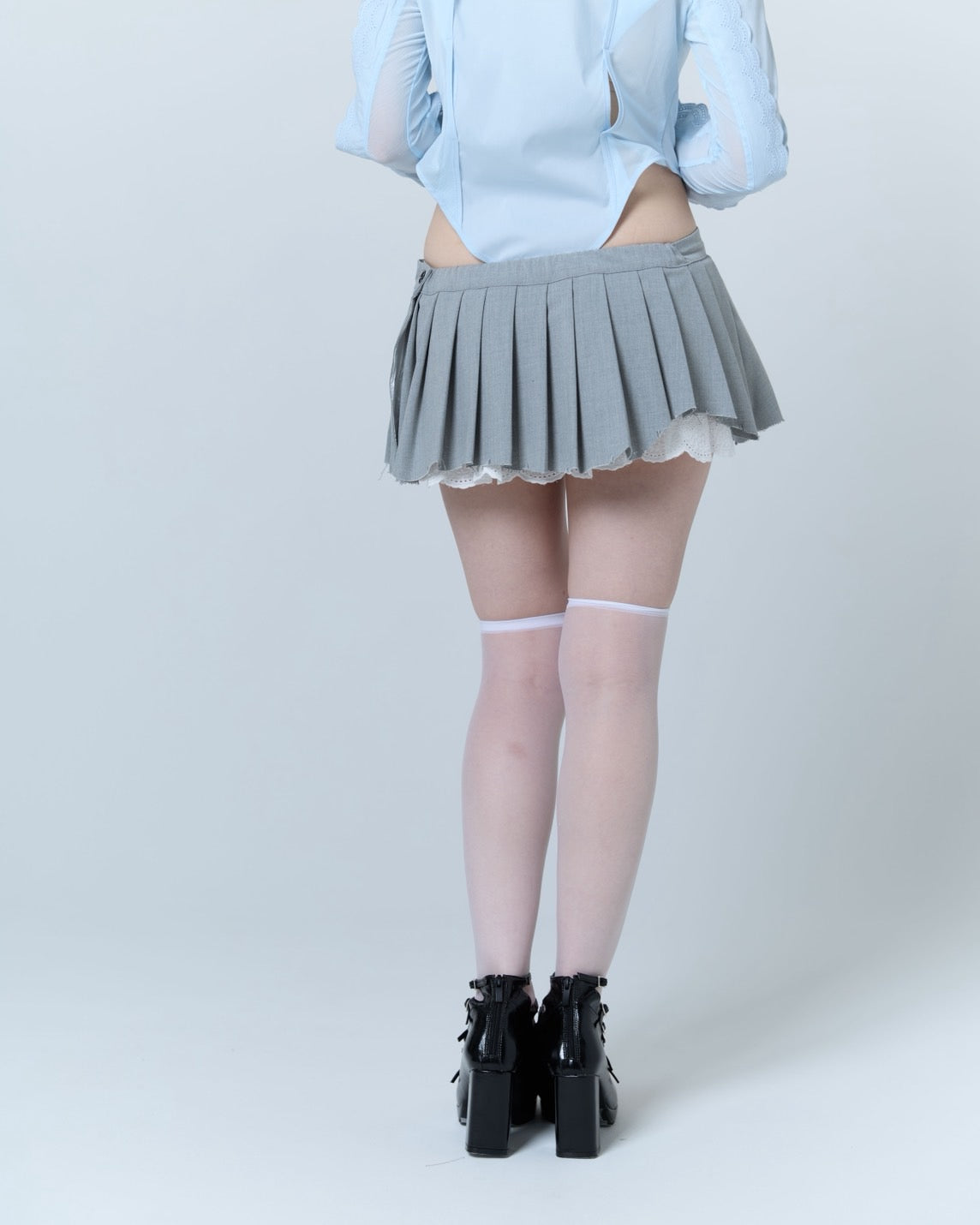 Destroyed Micro Mini Skirt (Gray)