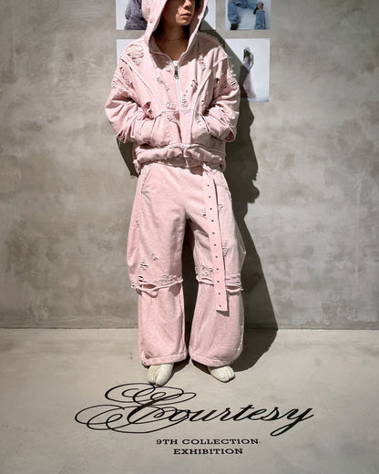 Boxer Destroyed Sweat Pants (Pink)